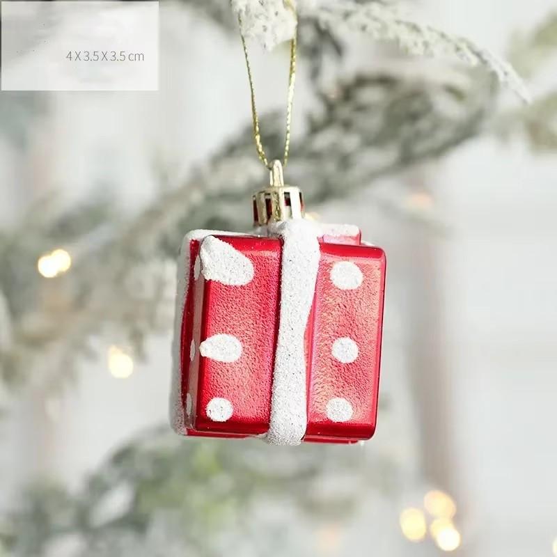 2pcs New Christmas Snowman Mini Decoration Christmas Trees Small Pendant Father Christmas Cabin Ornaments Party Arrange Supplies