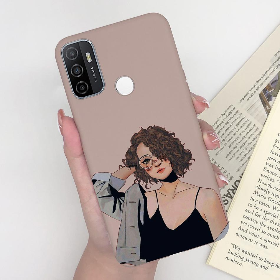 Чехол для OPPO A53S 2020 Мультяшный Coque Сердце Нарисованный Силиконовый Задняя Панель Телефона Для oppo a53s A 53s A53 s oppoa53 2020 Чехол-Ракушка