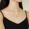Name Letter Shell Pendant Necklaces White Square Initials Stainless Steel Necklace Gold Color Chain Jewelry for Women
