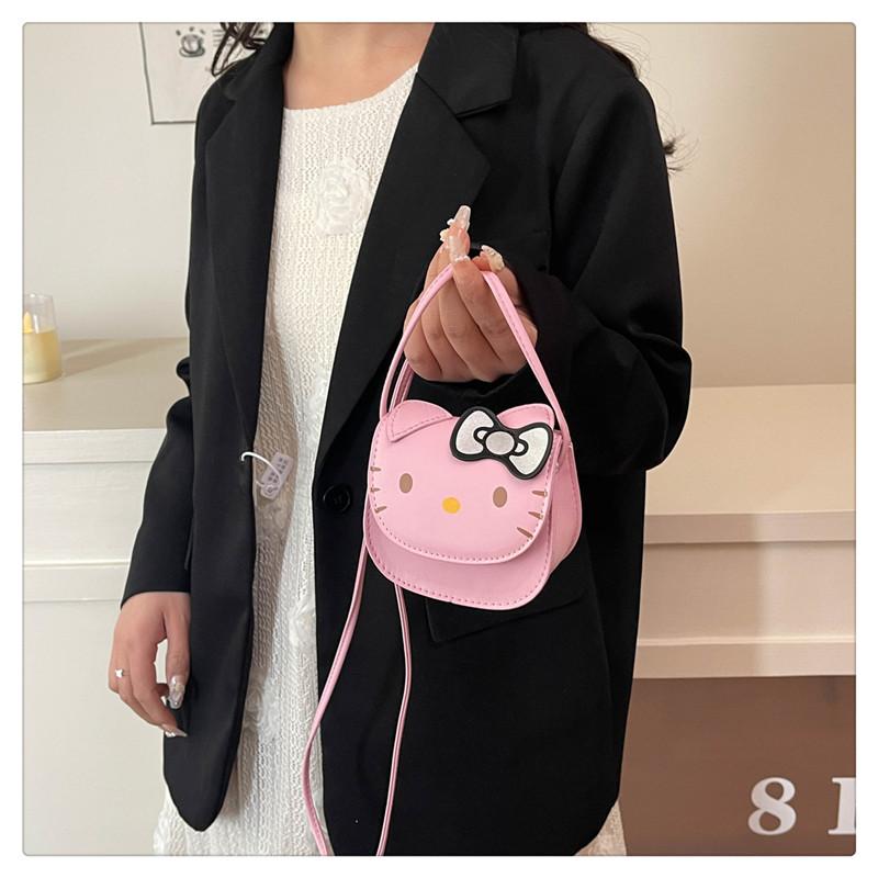 Мини-сумка Hello Kitty для девочек, милый мультяшный кот, сумка через плечо, маленькая квадратная монетница KTB