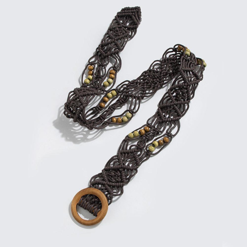 Woven Weave Belt Retro Ethnic Style Waistband Personality Bohemian Style Belt  Dress Decoration