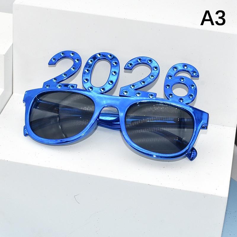 2026 Номер Очки С Новым Годом Очки Бриллиантовые Блестки Солнцезащитные Очки Косплей Реквизит Украшение для Рождественской Вечеринки Смешные Очки