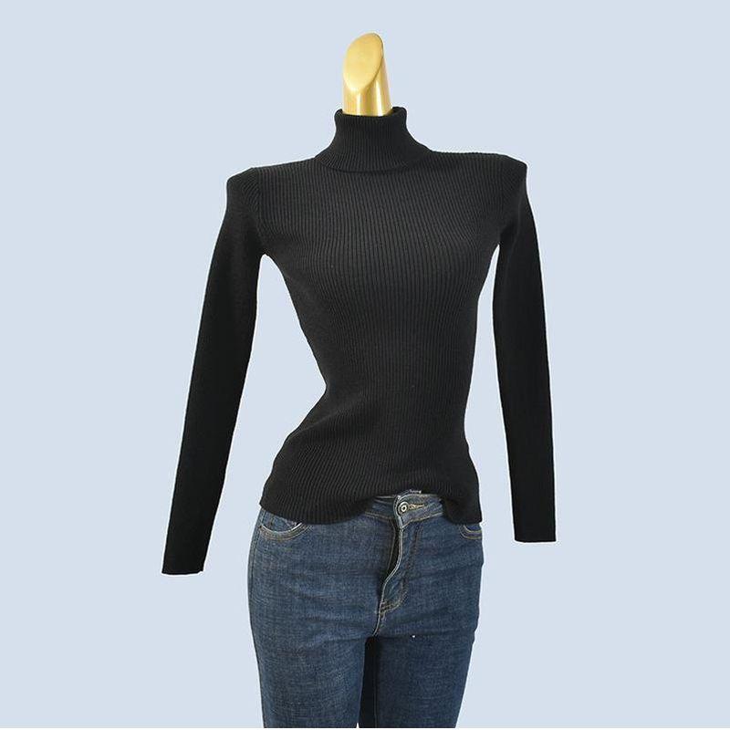 Thermal Turtleneck Bottoming Shirt Soft Glutinous Sweater Women's Autumn and Winter Retro Underwear Slim Fit Slimming Long Sleeves Knitting Tops