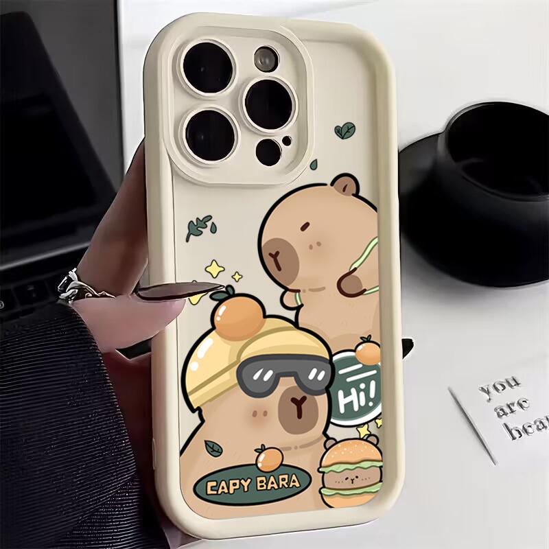 Милый Капибара Силиконовый Мягкий Чехол Для Телефона Для iPhone 16 15 14 13 12 11 Pro Max X XS XR 7 8 Plus SE 2020 Ударопрочная Задняя Крышка
