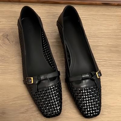 Мода Модная Женская Обувь на Плоской Подошве 2025 Весна и Осень Удобная Плетеная Обувь Мэри Джейн Тренд Повседневная Дышащая Женская Обувь