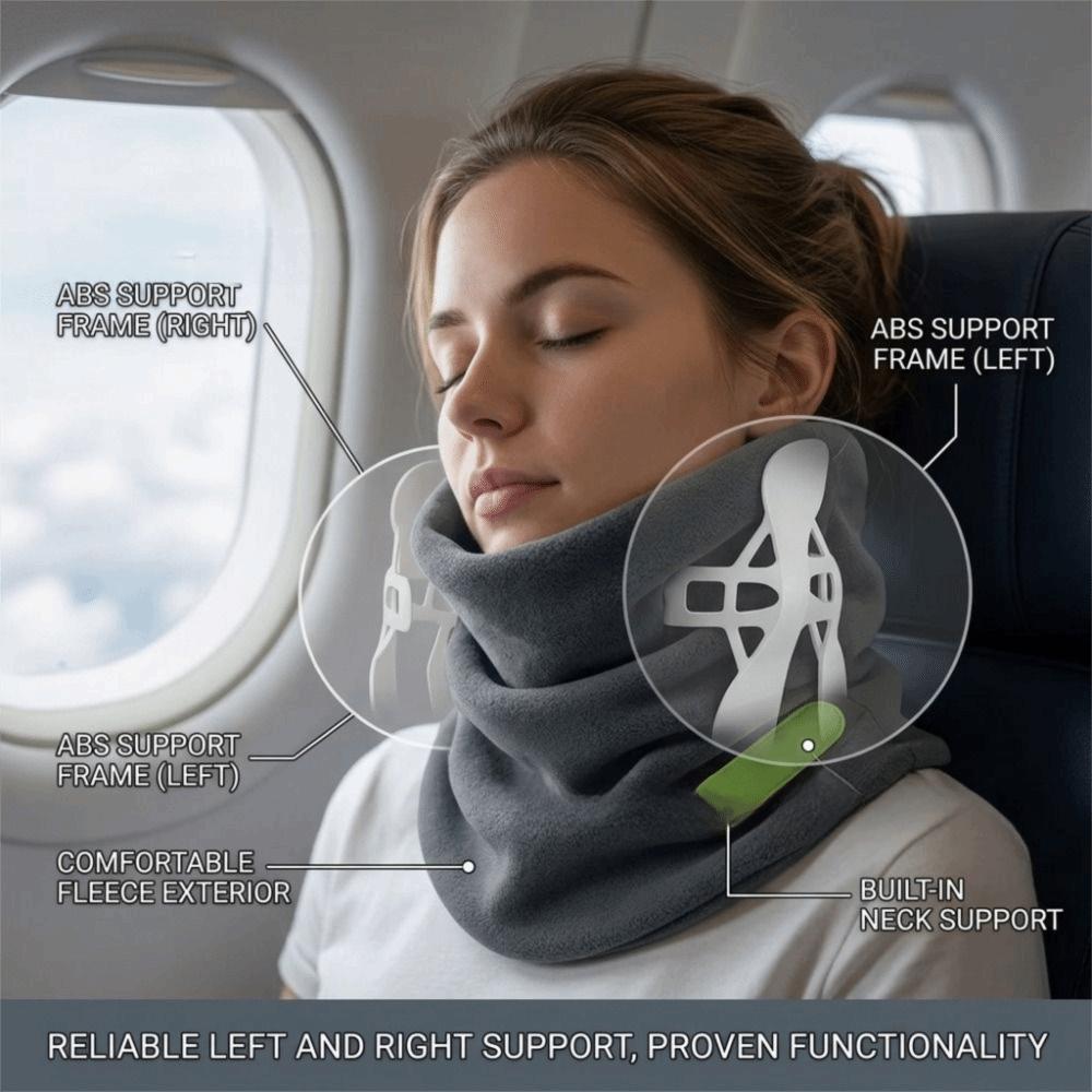 Breathable Fabric Neck Support Pillow Lightweight Foldable Neck Pillow Long Distance Trip