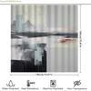 Современный городской пейзаж Занавеска для душа с художественным дизайном 72x84 дюйма Акварельный принт для декора ванной комнаты