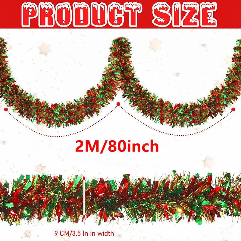 1 шт. Золотой Красный Зеленый Венок Рождественский Металлический Венок Рождественская Елка Подвесной Венок Украшение Перила Лестницы Баннер Домашний Декор