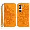 For TECNO Camon 40 Pro 5G Case Sunflower Imprint Leather Wallet Phone Cover with Wrist Strap