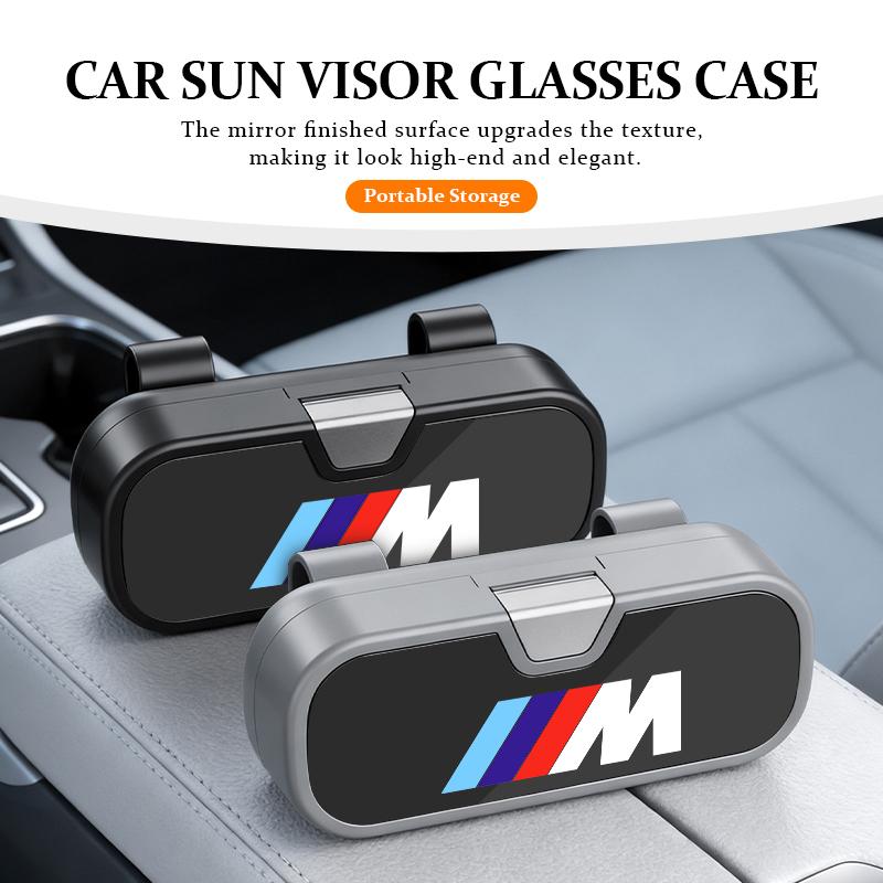 Car Sun Visor Sunglasses Holder Case Anti-Scratch Protective Box For BMW Performance M E87 E30 E46 E28 F35 G20 E93 F20 X3 X QH9