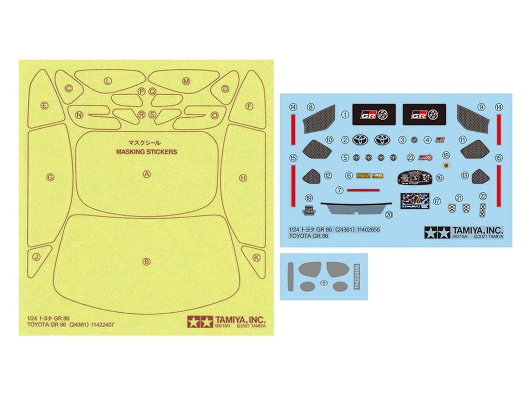 Tamiya Sports Car Series 361 Toyota GR86 Plastic Model Kit 24361 1/24 No.
