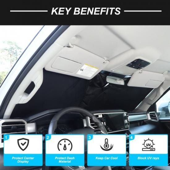 Черная автомобильная солнцезащитная шторка на лобовое стекло для Toyota Tundra/Sequoia +