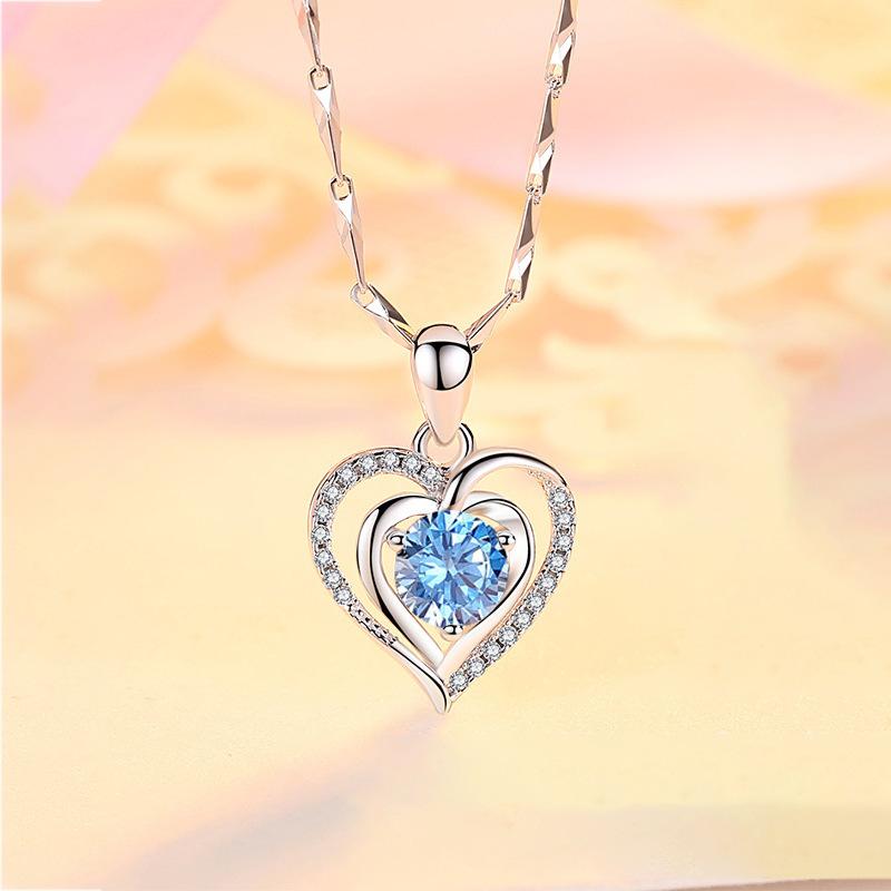 Ожерелье с подвеской в форме сердца из чистого серебра 999 пробы