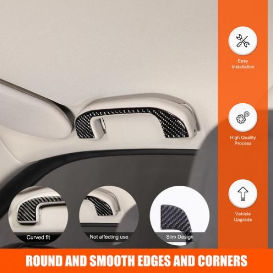 Soft Carbon Fiber Interior Door Handle Trim Sticker For Nissan Frontier D41 24+