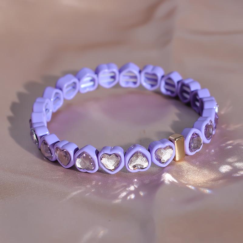 Модные геометрические браслеты Love: Эластичные цветные браслеты из бисера для женщин