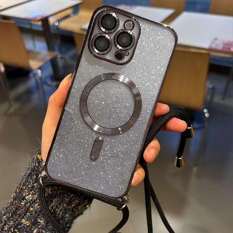 Чехол-шнурок через плечо с полной защитой объектива для iPhone 15 16 16E 14 13 12 11 Pro Max Plus Magsafe Магнитная беспроводная зарядка