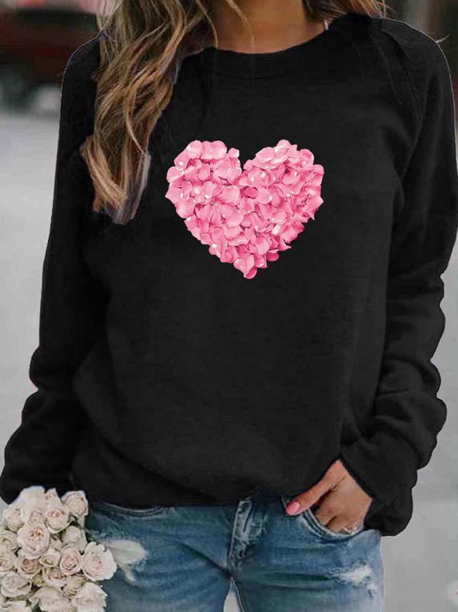 2026 Women's Printed Round Neck Long Sleeve Sweatshirt