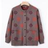 Early Autumn Grandma Sweater Cardigan Middle Elderly Knitted Autumn Coat Crew Neck Top Mother Mother-in-law Clothes