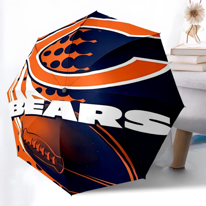 Складной зонт с принтом логотипа Chicago Bears, для улицы, отдыха и путешествий, прочная ткань зонта, подарок на день рождения и праздник