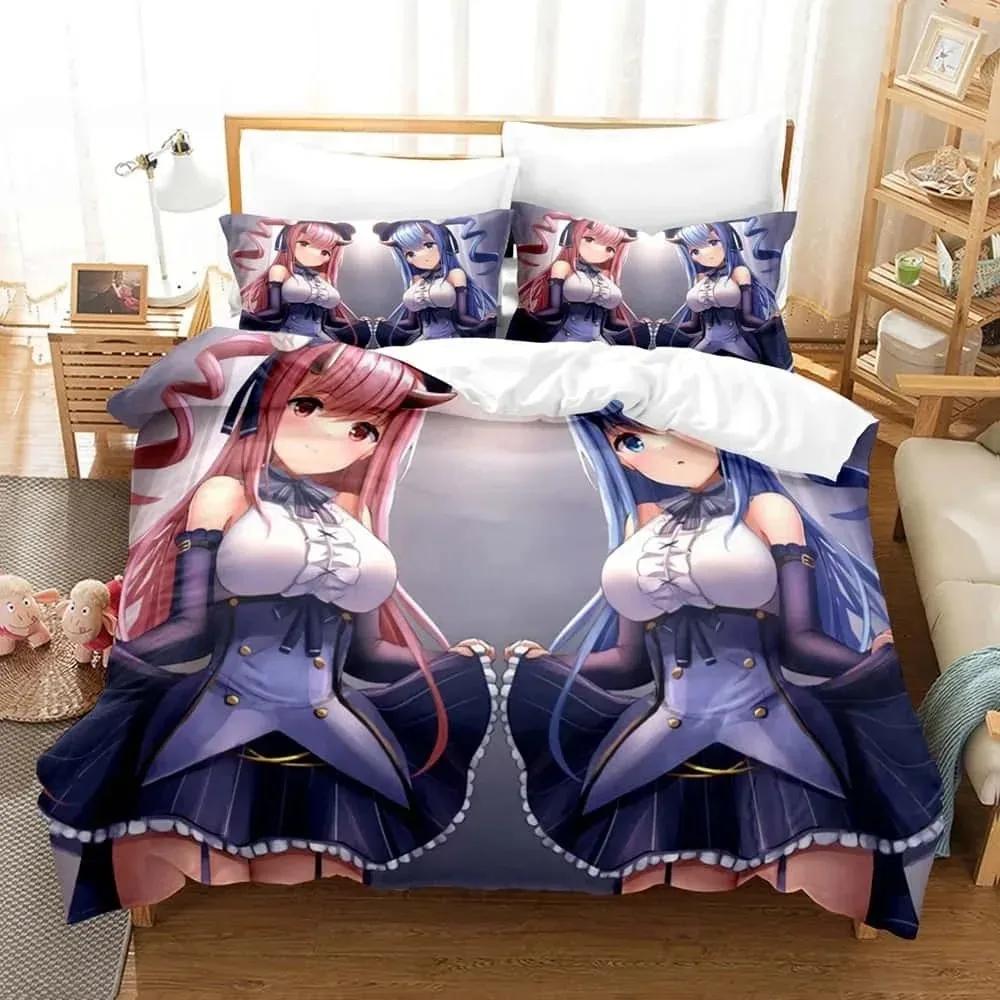Аниме Azur Lane Постельный комплект Односпальный Полуторный Двуспальный Кингсайз Комплект для кровати Взрослый Детский Спальня Комплекты пододеяльников