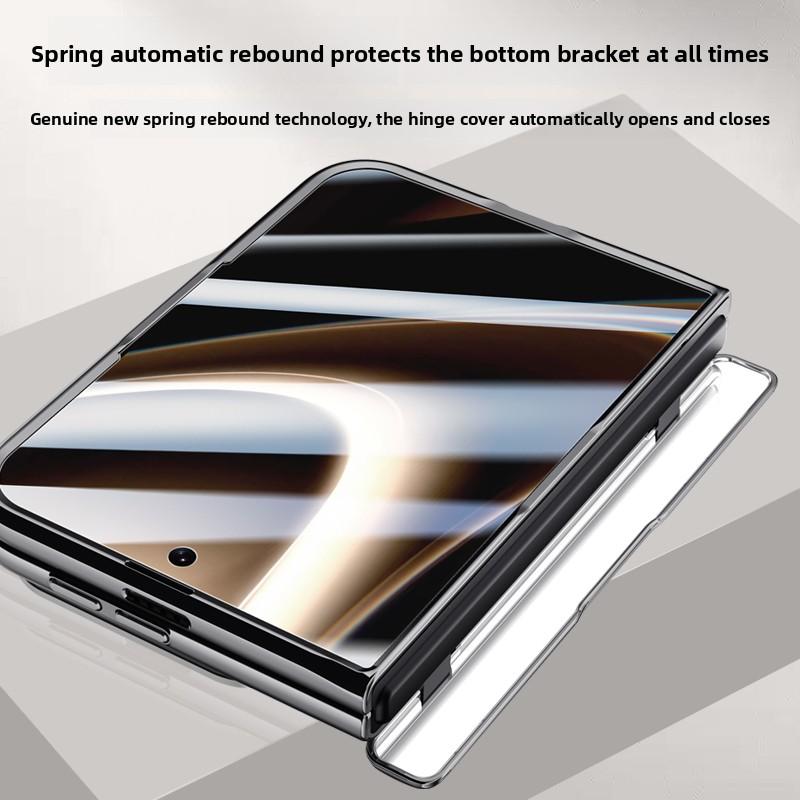 For IPhone Duo Fold Case Luxury PU Leather Lens Mount Stand Protective Back Cover for Magnetic Wireless Charging Phone Shell