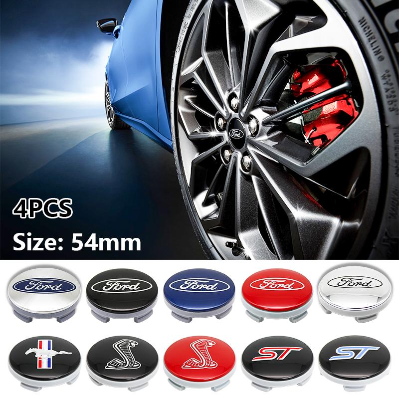 BQYI9 4PCS 54mm Car Wheel Center Hub Caps Rim Cover For Ford Focus Mondeo Mustang Fiesta Kuga MK2 Everest Escape MK3 MK4 Accessories