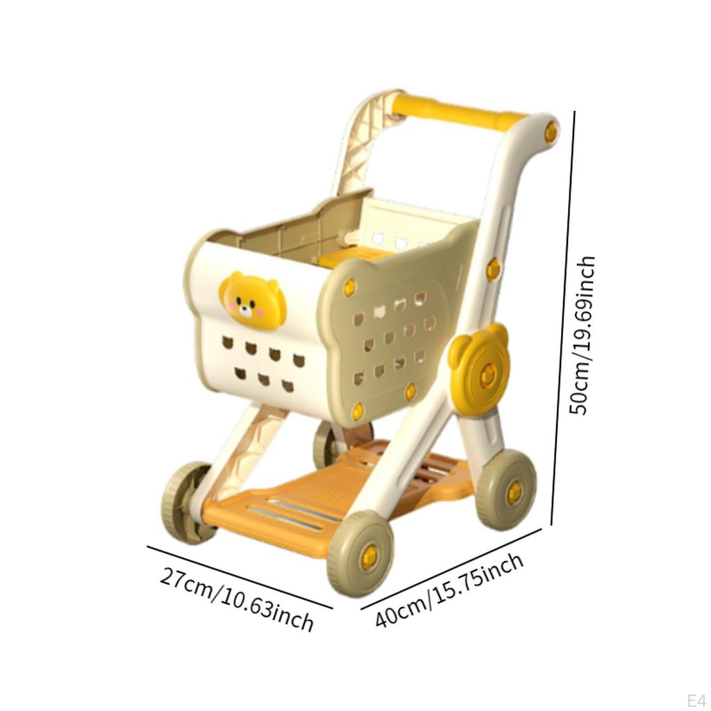 Детская тележка для покупок, игрушечная тележка для продуктов, забавная, ранняя образовательная, ручная тележка для супермаркета, игровая тележка