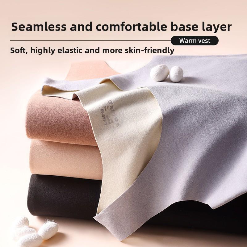 Женский бесшовный теплый жилет из немецкого бархата - однотонный, с двухсторонним начесом, большой размер для осени и зимы