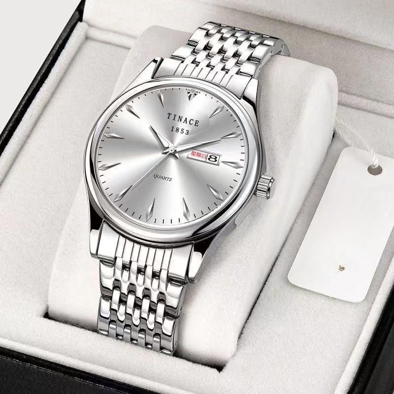 Новые автоматические часы с механизмом, светящиеся в темноте, водонепроницаемые, с календарем, мужские, корейские, кварцевые, немеханические