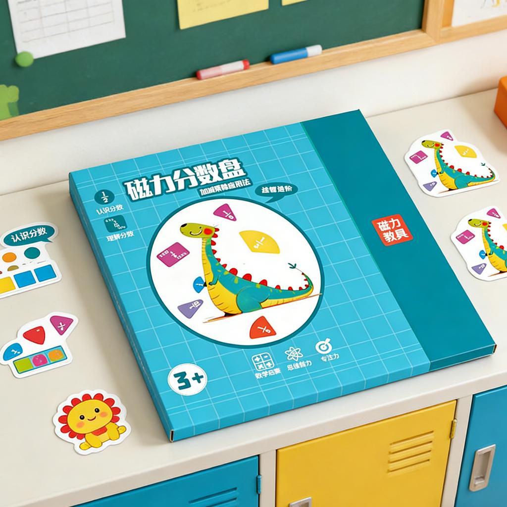 Magnetic Fraction Learning Tools Set with Fractions Decimals Percentages for Kids Math Education Classroom Home Teaching