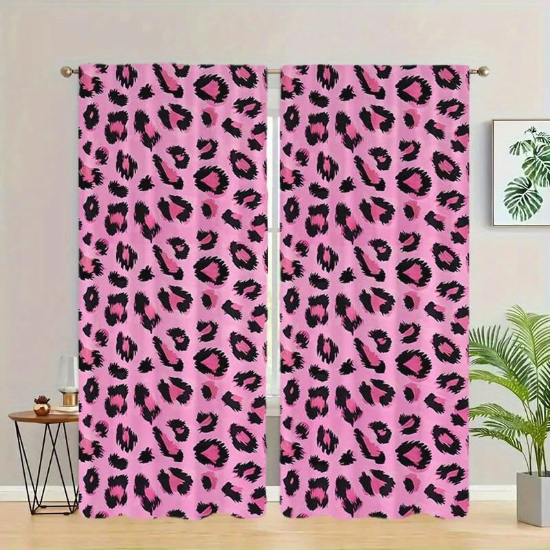 Классические шторы с розовым леопардовым принтом, шторы-кулиски 30*65, для спальни и гостиной, украшение дома, украшение комнаты