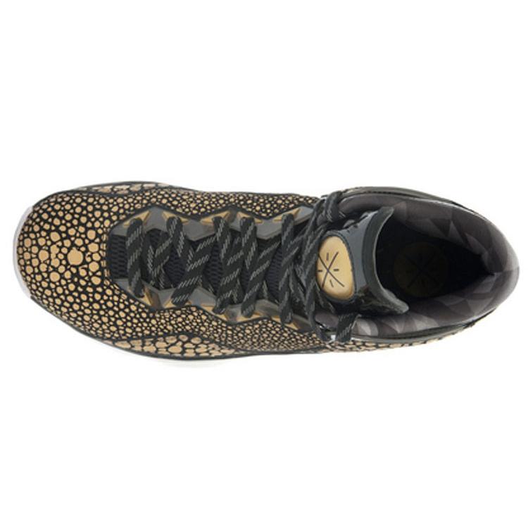 Li Ning WOW 3 Модные Нескользящие Легкие Средние Баскетбольные Кроссовки Мужские Черный Золотой ABAJ013-35