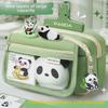 2024 Large Capacity Panda Pencil Case for Girls and Boys - Suitable for Elementary and Junior High School Students