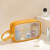 Large Capacity Transparent Makeup Bag Square Wash Pouch Durable Cartoon PVC Cosmetic Bag  Travel
