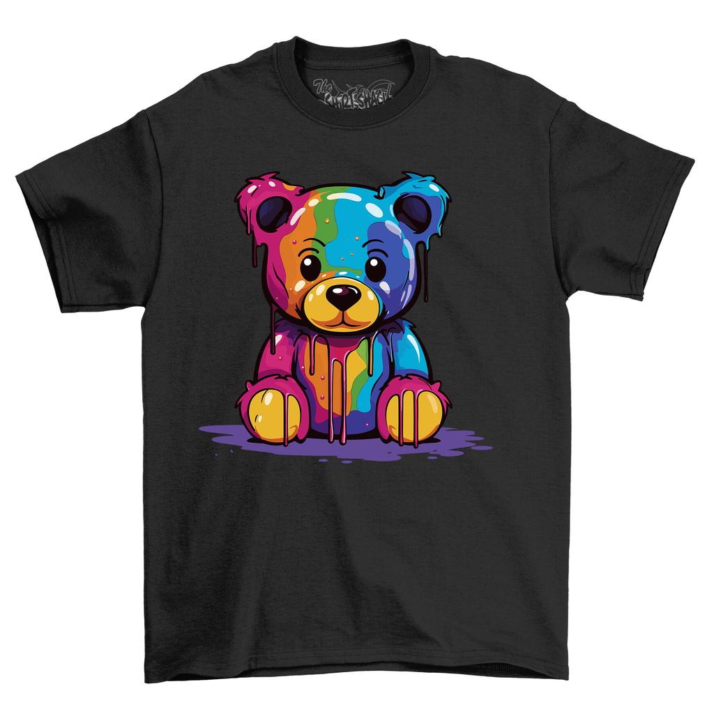 Cute Bear Paint Drip Design T-Shirt Mens Womens Tees Top - Funny and Adorable! Unisex Printed Design,