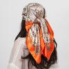 Luxury Brand 90cm Square Silk Scarf Women Shawls Wraps Hijab Scarves Print Kerchief Femme Head Scarf Foulard Bandana Beach Pareo