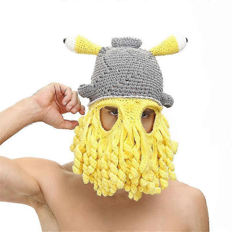 Winter Woolen Hat Europe And America Funny Octopus Hat Mask Pullover Tentacle Hat