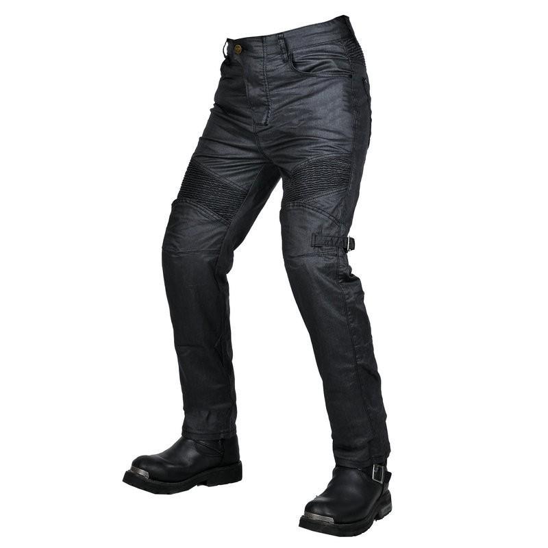 Mens Motorcycle Riding Pants Straight Cut Waterproof Retro Casual Biker Jeans With Extended Silicone Grip