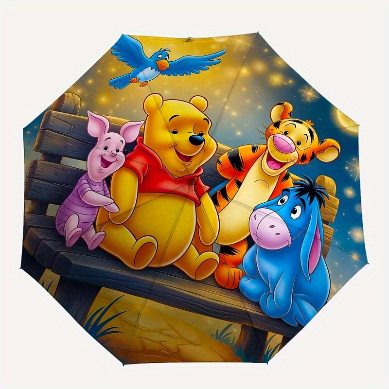 1 Auto Open Winnie the Pooh, Tigger Themed Colorful 8-rib Portable Umbrella for Men and Women, A Compact Commuting Companion Suitable for Da