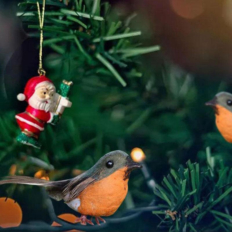 1Pcs Robin Bird Christmas Mini Artificial Bird Christmas Tree Decorations