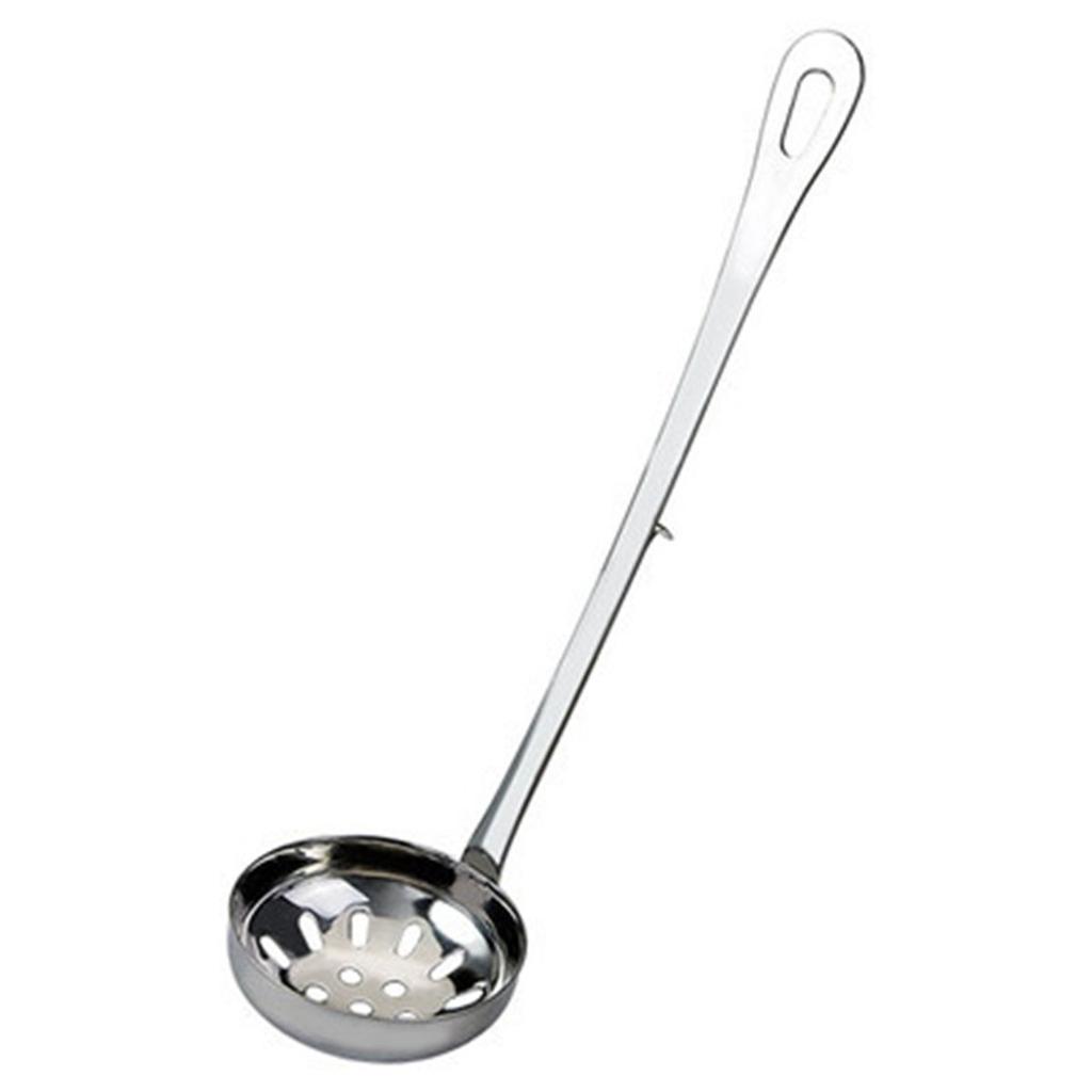 Dinnerware Stainless Steel Long Handle with Hook Soup Ladle Slotted Scoop Serving Spoon Tableware
