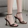 2021 Large Size Buckle Strap High Heel Women's Sandals