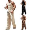Men's Solid Color Straight Vest Men's Outdoor Casual Sports Vest Trousers Set