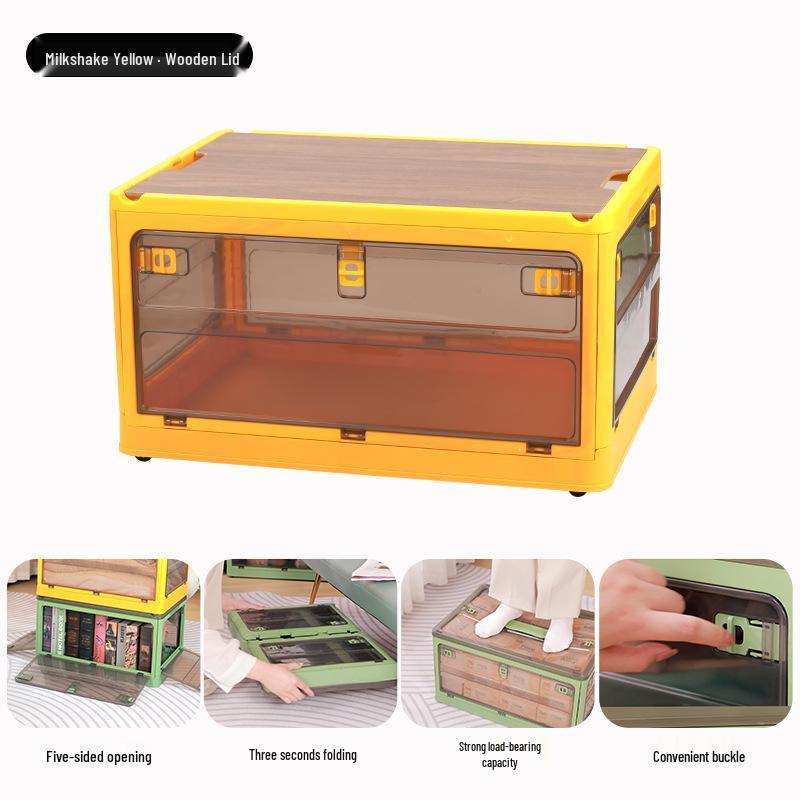 Plastic Folding Storage Box - Dustproof Quilt, Magazine, and Stationery Organizer for Home, Bedroom, and Dormitory.