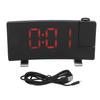 Radio Projection Alarm Clock LED Display Electronic Clock Curved Screen Digital Alarm Clock Black