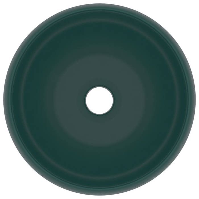 VidaXL Round Luxury Washbasin Countertop Toilet Sink Bathroom Kitchen Cloakroom Home Interior Green 147003