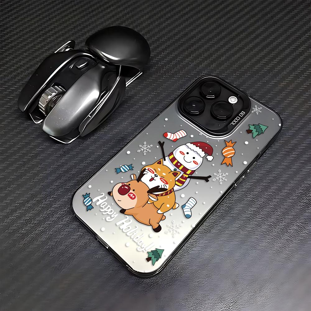 Cute Cartoon Christmas Phone Case For iPhone 17 16e 16 15 14 13 12 11 mini Pro Max X XR XSMAX 8 7 Air Plus Anti Fall Matte Back