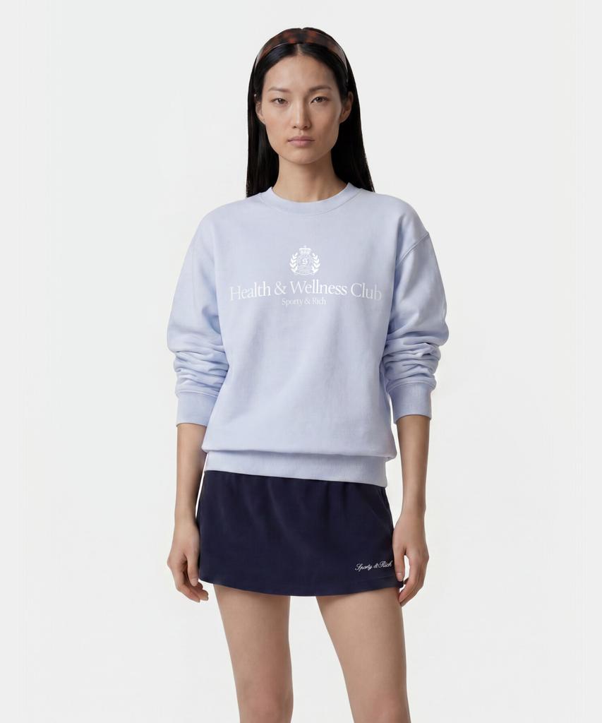 SPORTY&RICH H&W Crest Crewneck Unisex - Ciel R265Auw021