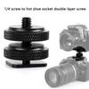 Aluminum Alloy 1/4 Double Layer Hot Shoe Base Conversion Screw SLR Camera 1/4 Double-layer Hot Shoe Base Ballhead Access
