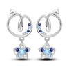 925 Silver Fashion Starry Moon Sun Series Stud Earring Zircon For Women Exquisite Daily Wear Jewelry Accessories Gifts